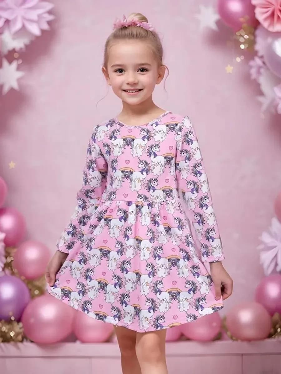 Платье в садик с длинным рукавом