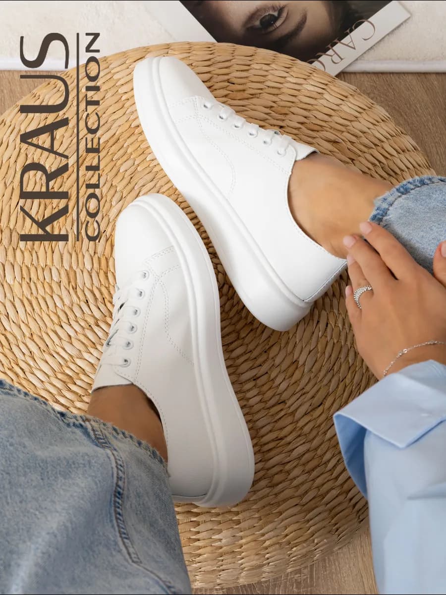 Кеды белые женские кожаные