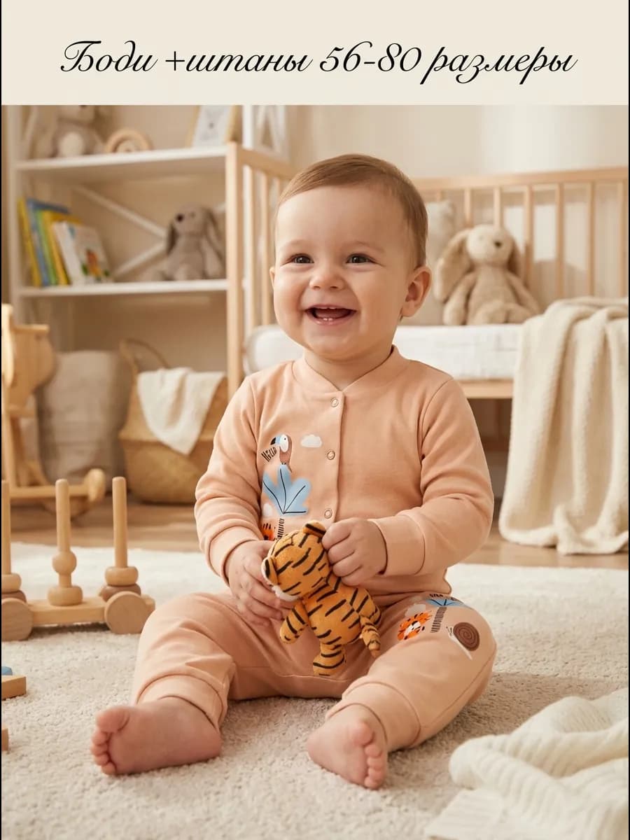 Боди+штаны для новорожденных комплект