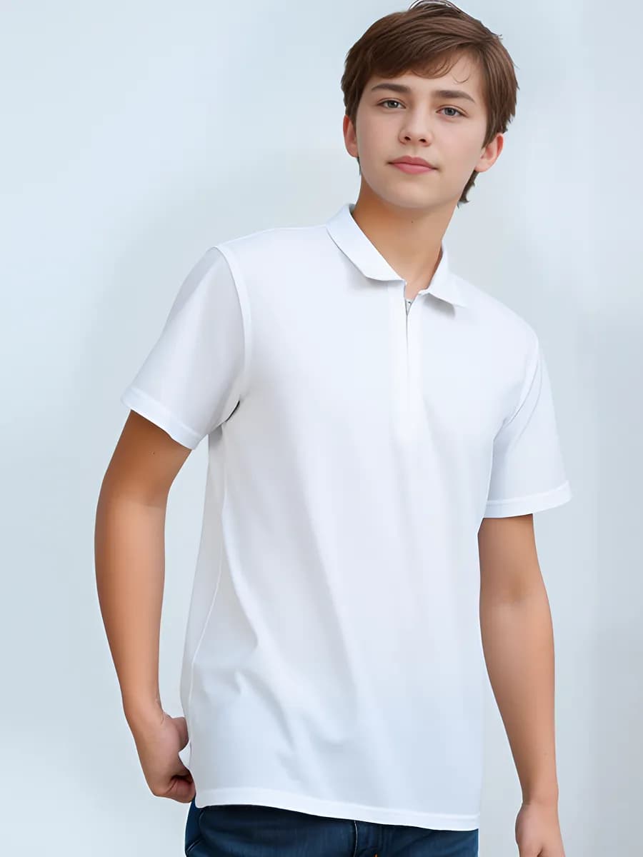 Рубашка поло на молнии с коротким рукавом