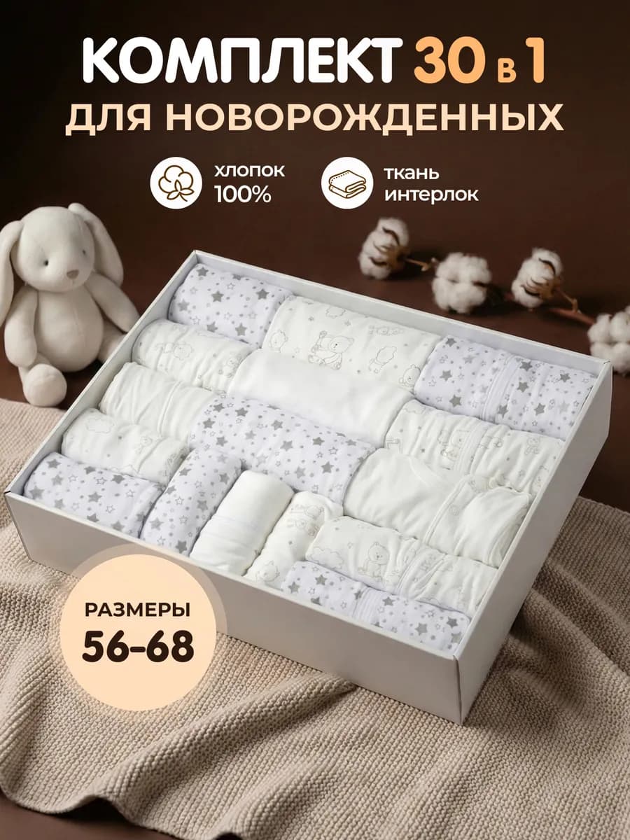 Комплект одежды для новорожденных 30 предметов
