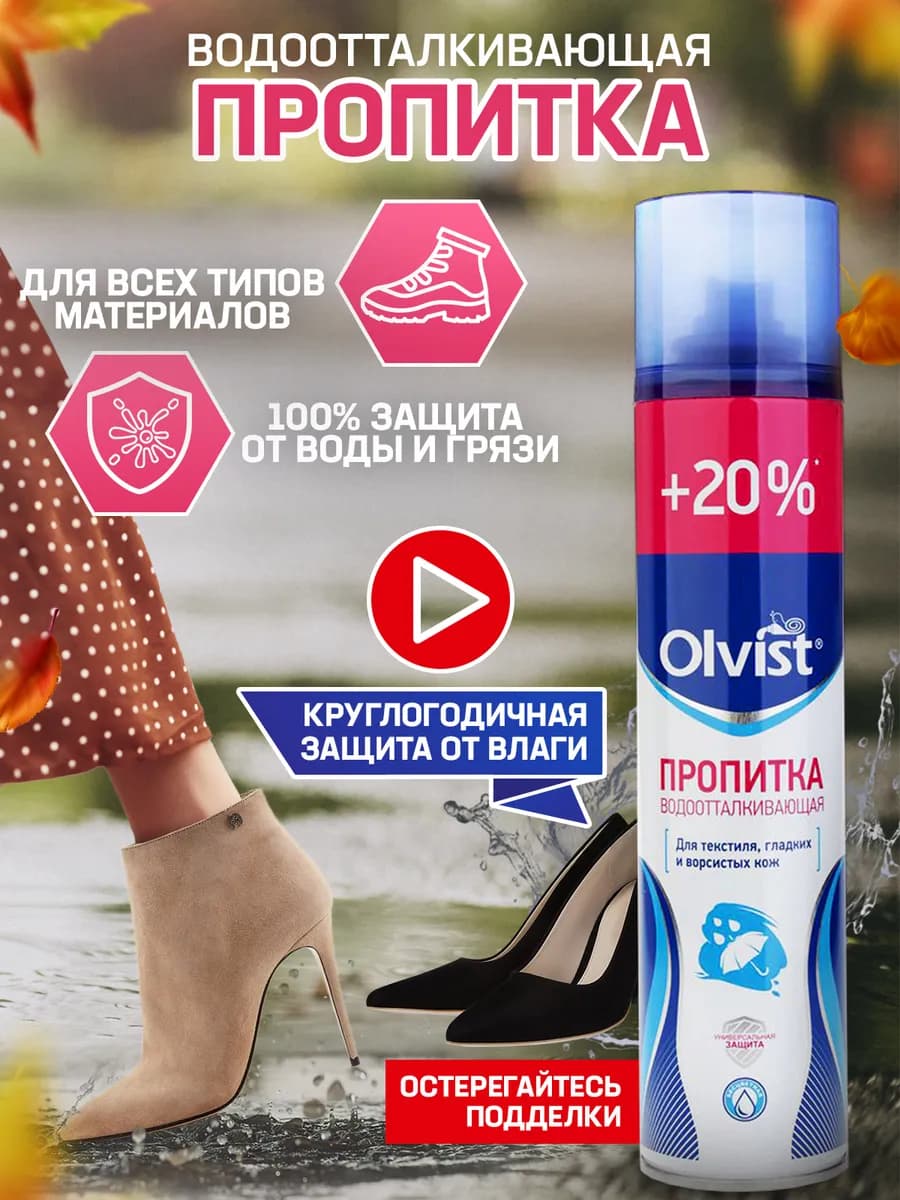 Водоотталкивающий спрей пропитка для обуви и кроссовок