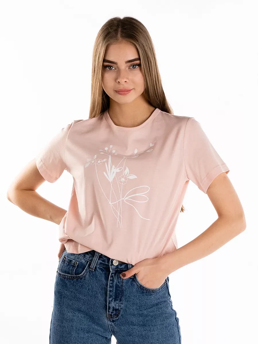 Футболка летняя с принтом больших размеров хлопок