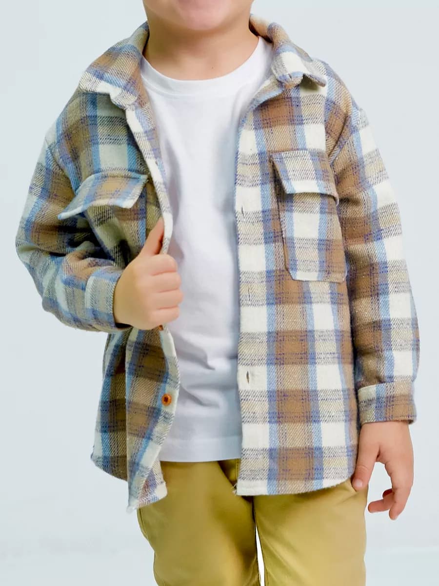 Рубашка в клетку модная детская