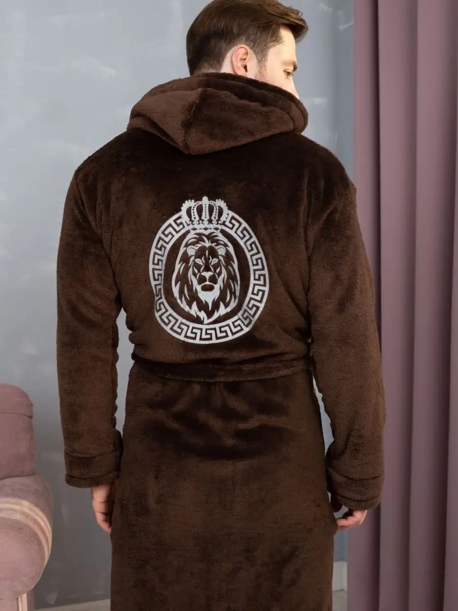 халат домашний махровый с капюшоном для бани