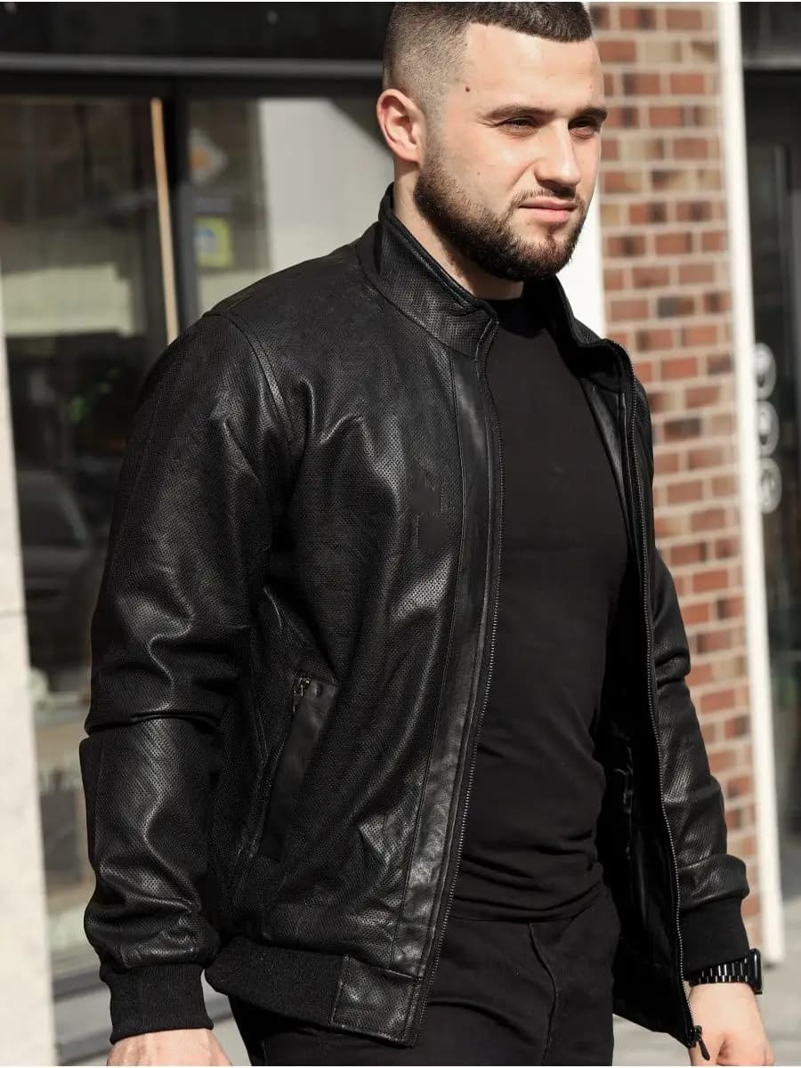 Куртка кожаная демисезонная