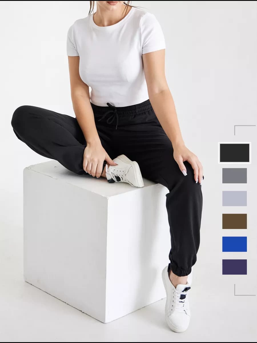 Брюки спортивные трикотажные на резинке джоггеры