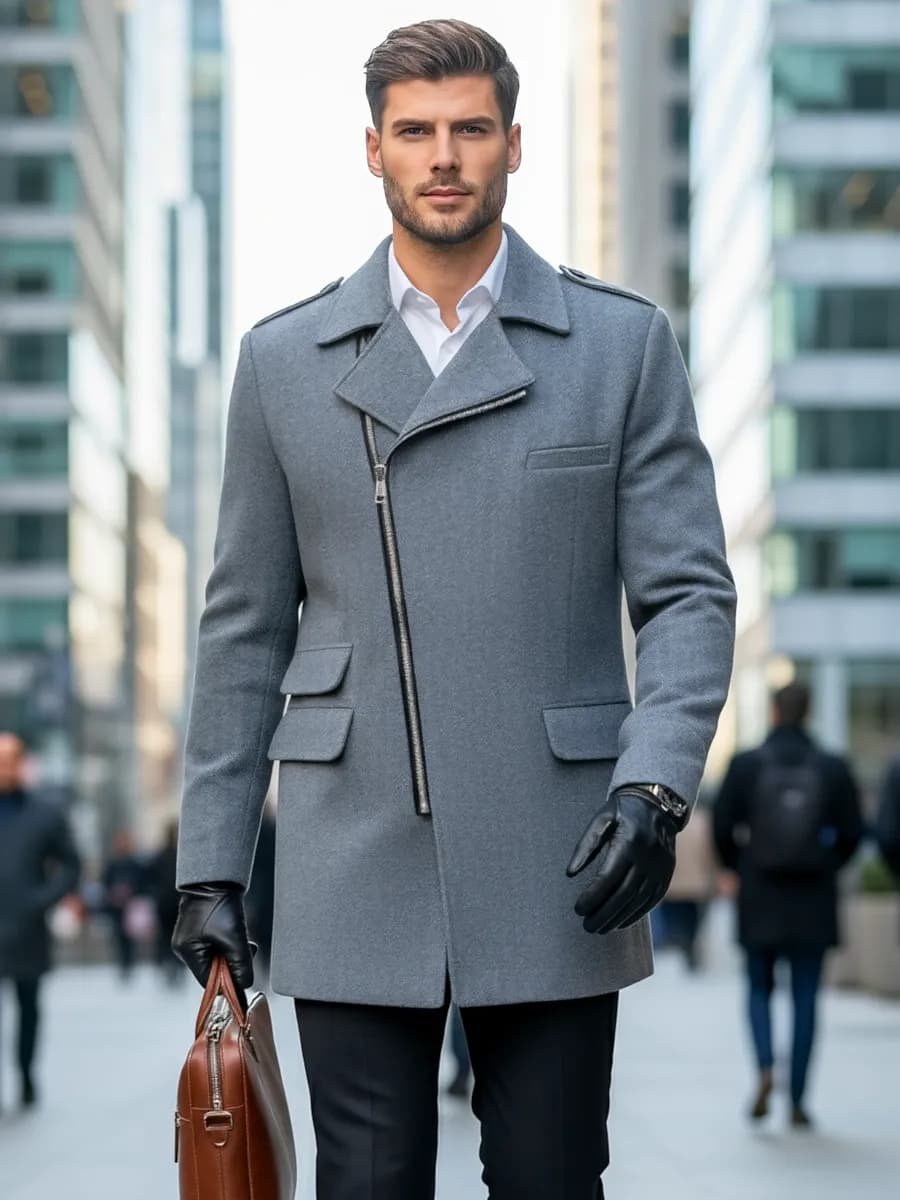 Пальто полупальто на молнии демисезонное кэжуал