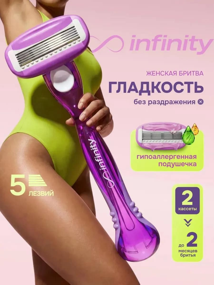 Бритва женская станок для бритья с 2 кассетами ComfortGlide