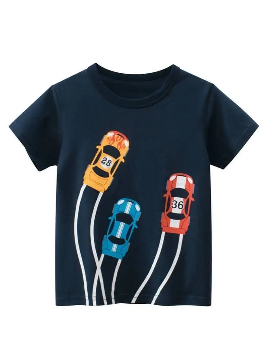 Футболка хлопковая с машинками