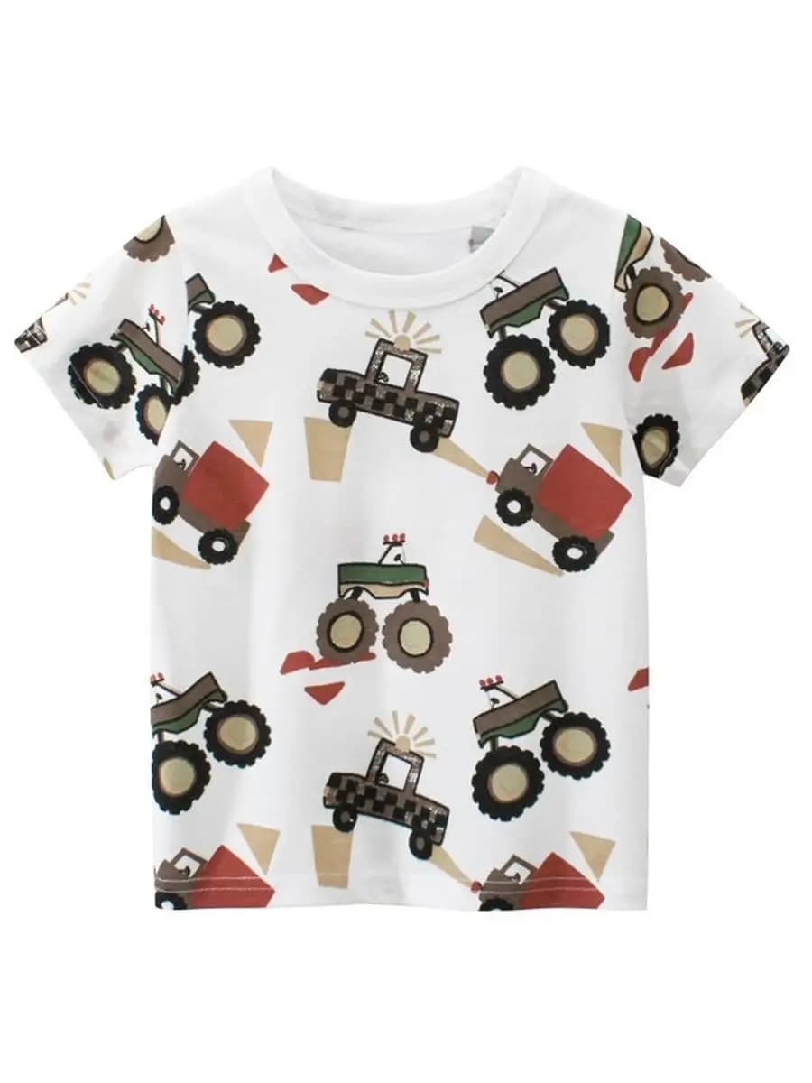 Футболка хлопковая с машинками