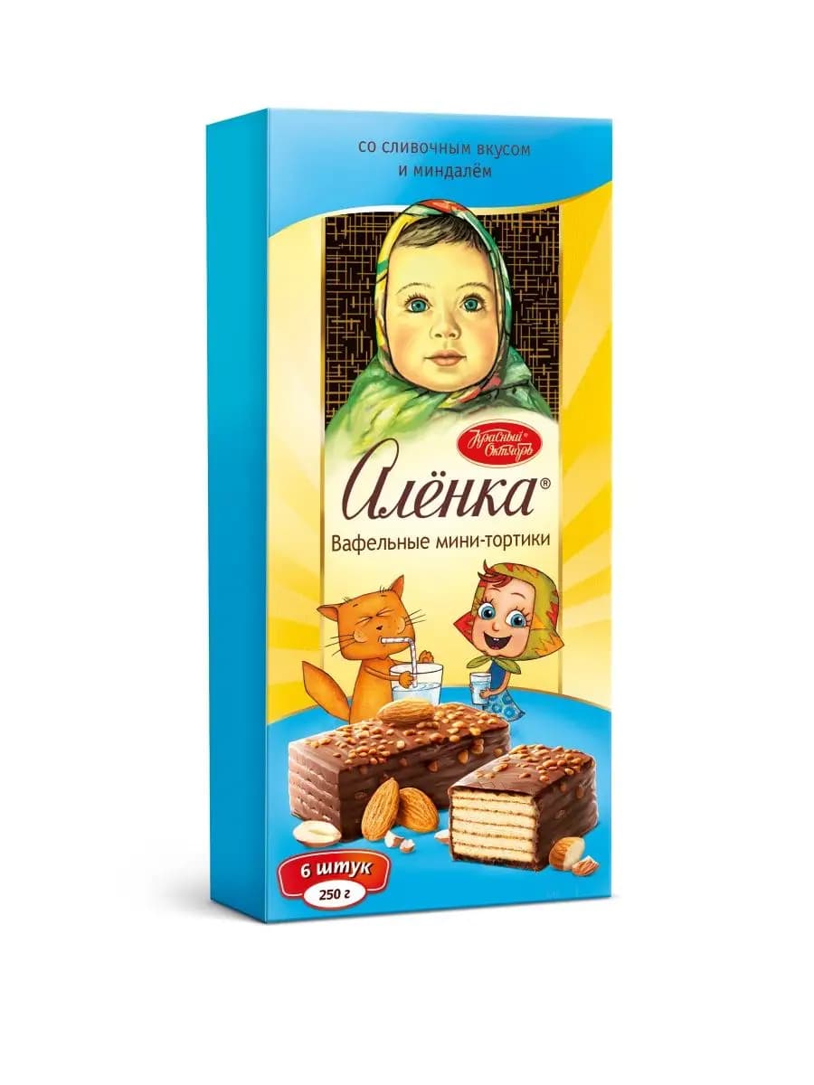 Торт вафельный со сливочным вкусом и миндалем, 250 гр