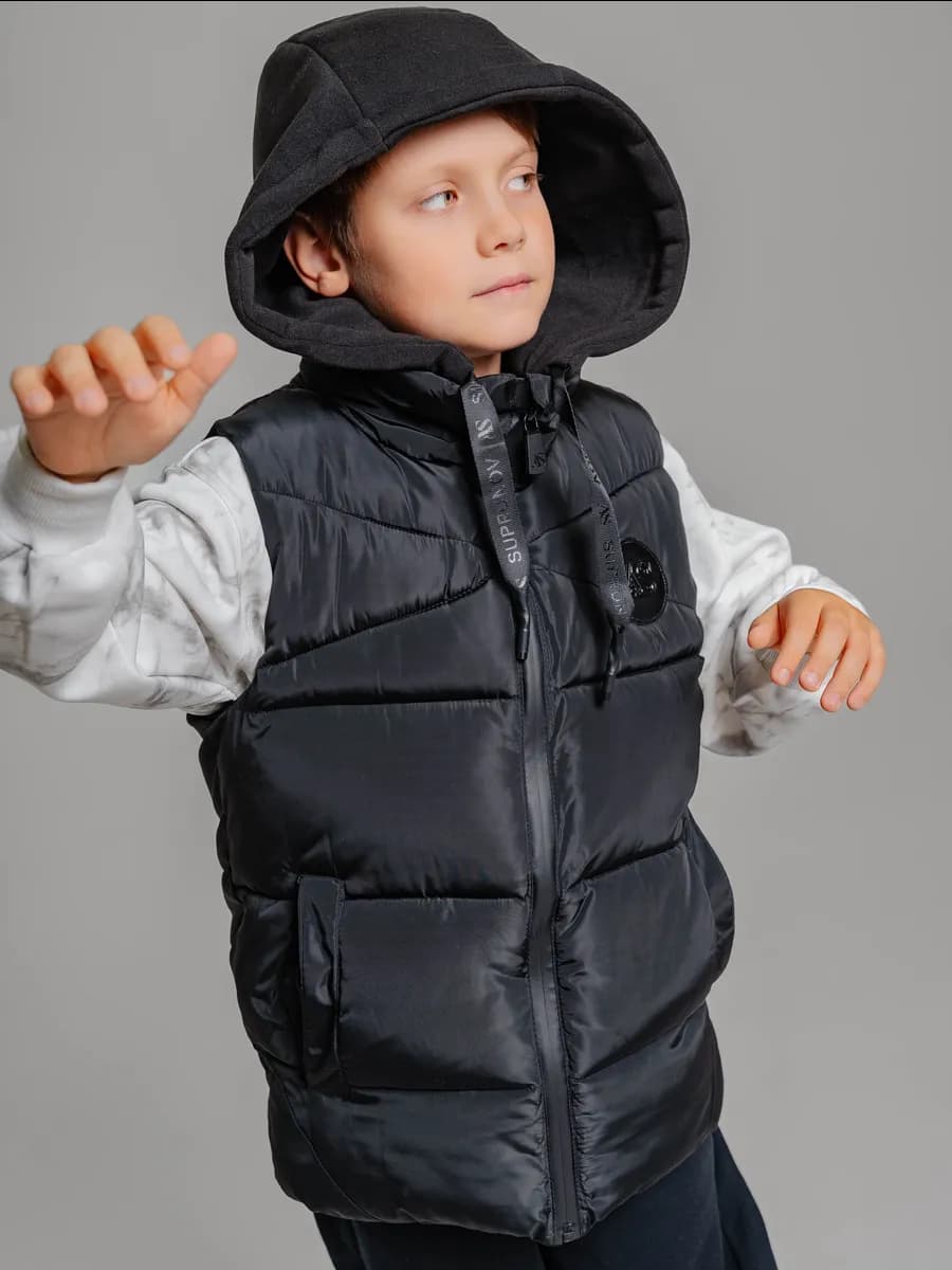 Жилет стеганый удлиненный на молнии