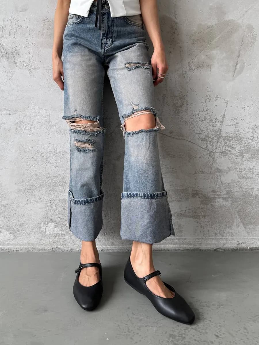 Балетки летние с ремешком и квадратным носом Мери Джейн