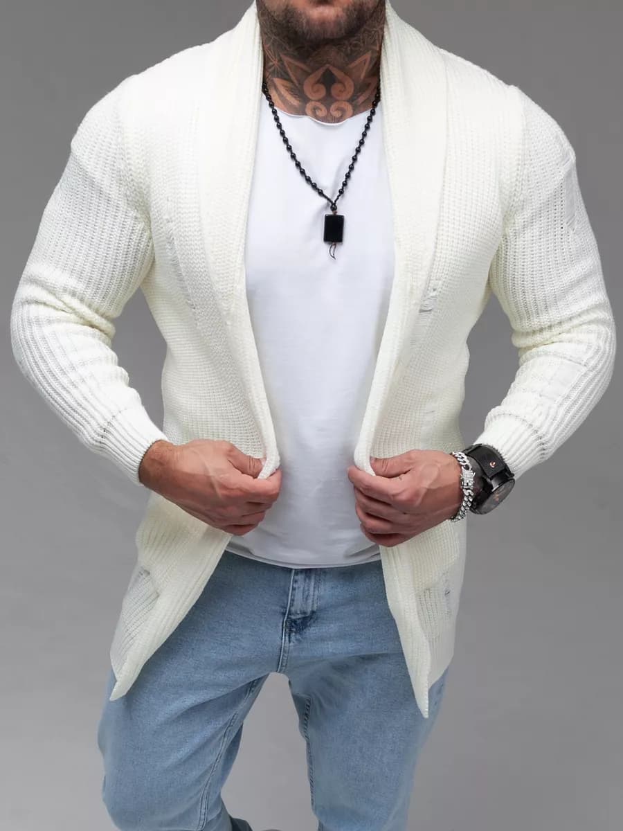 Кардиган вязаный оверсайз базовый однотонный