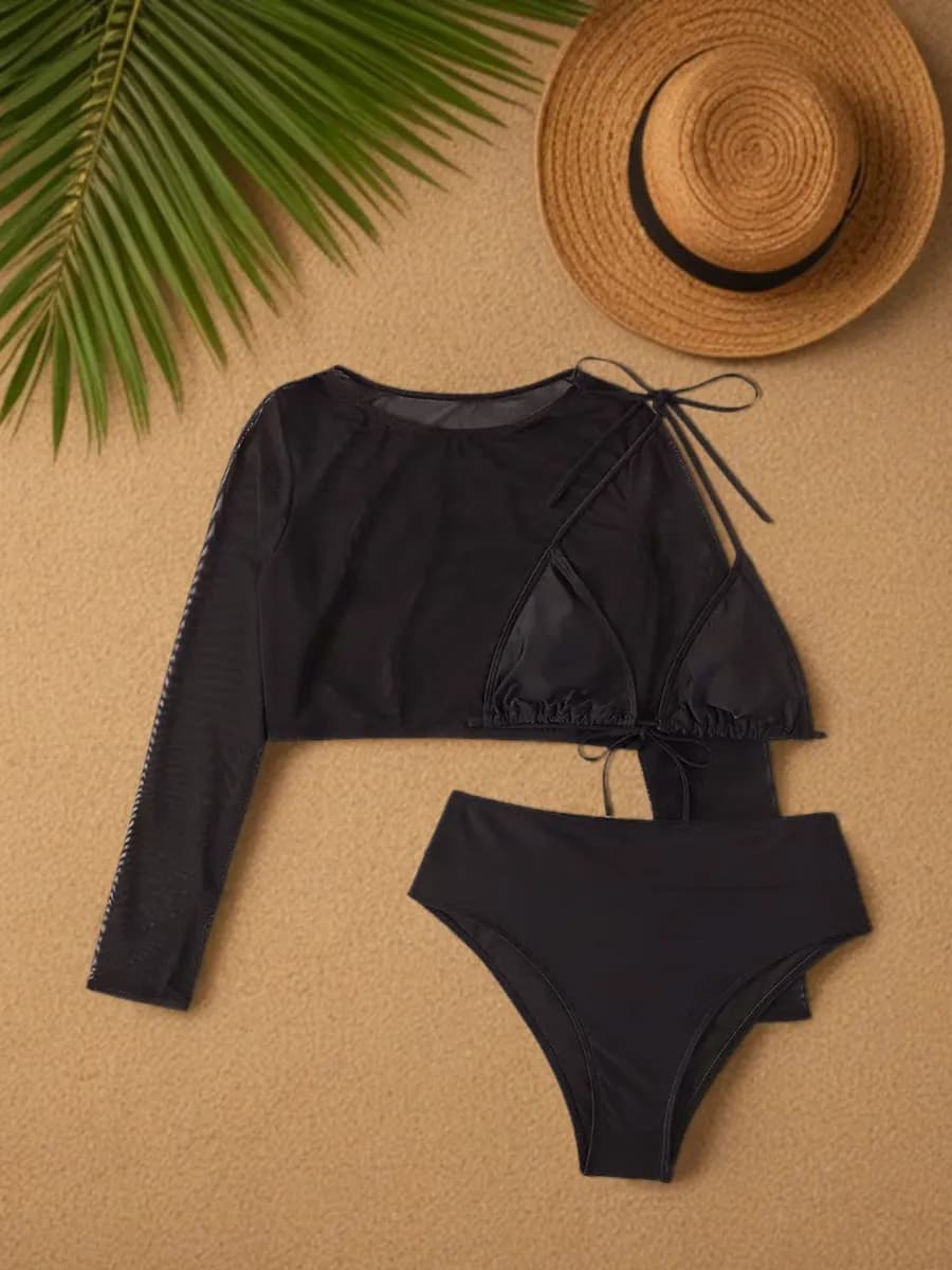 Купальник раздельный с высокой посадкой