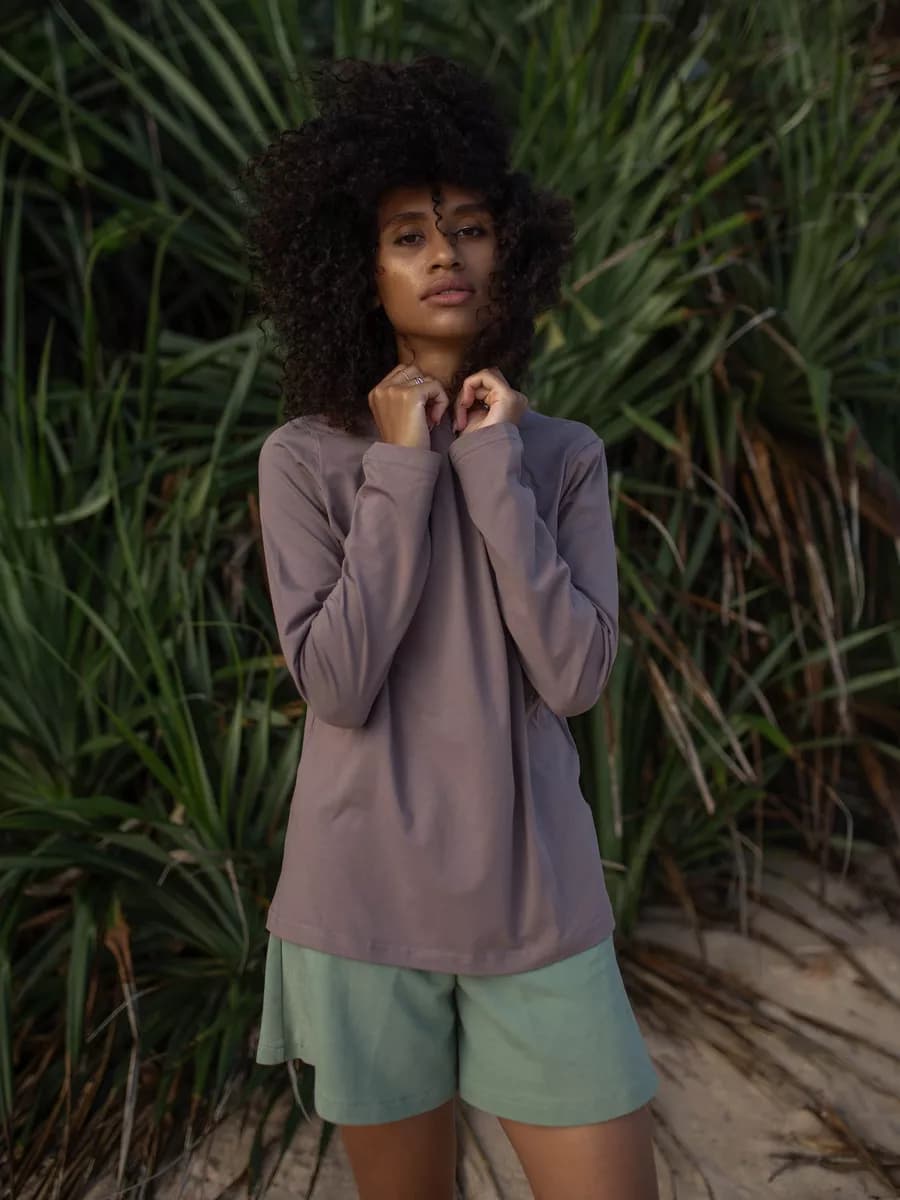 Лонгслив какао хлопок кофта однотонная базовый офис плотный