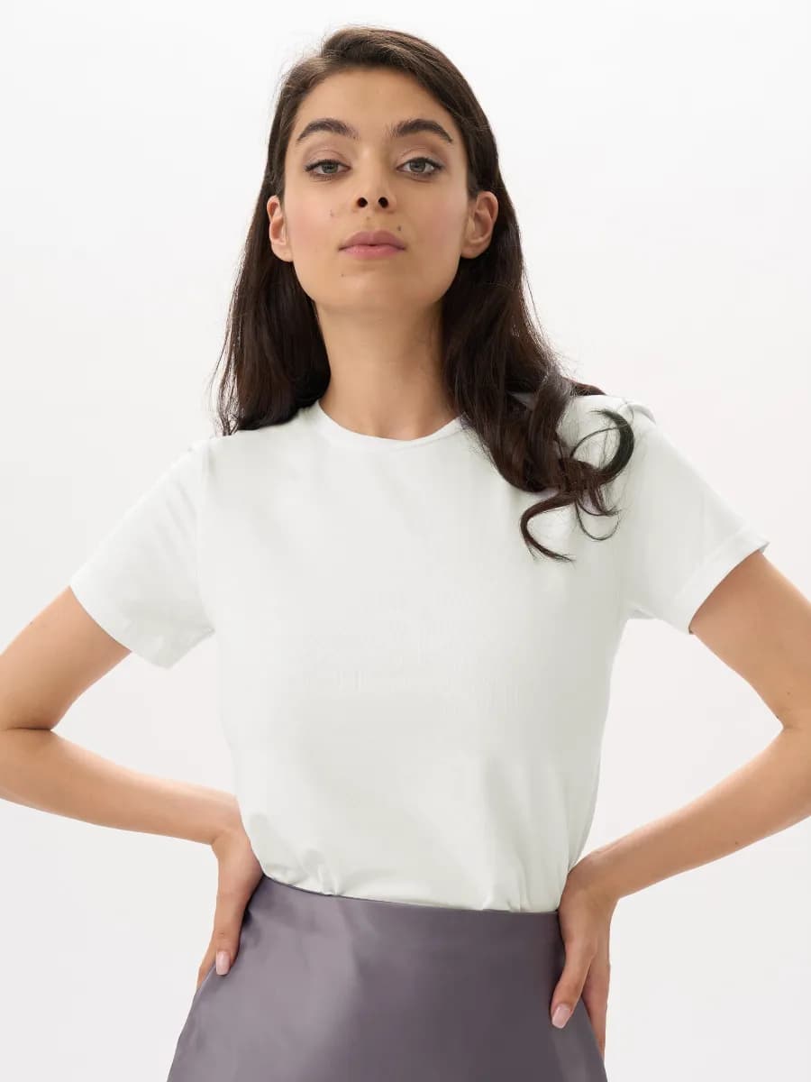 Футболка молочная однотонная хлопок