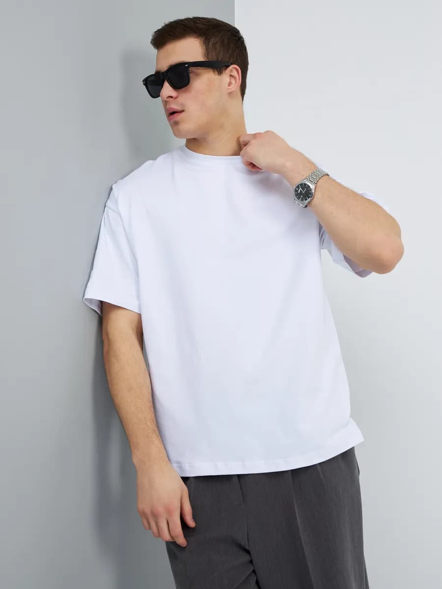 Футболка базовая мужская плотная оверсайз хлопок