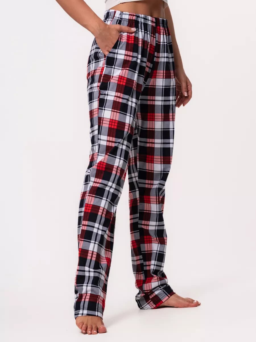 Брюки пижамные трикотажные для дома хлопковые