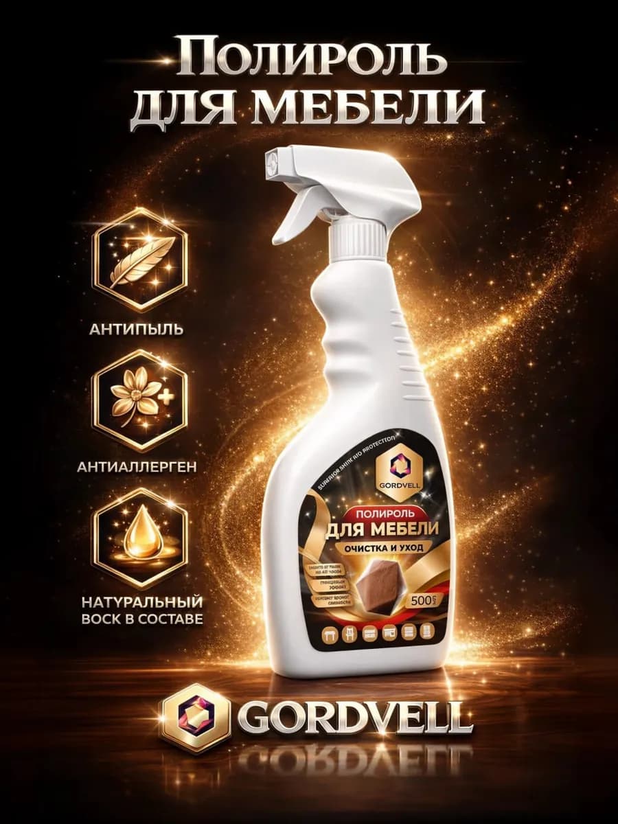 Полироль для мебели из дерева Антипыль и Антиаллерген 500мл