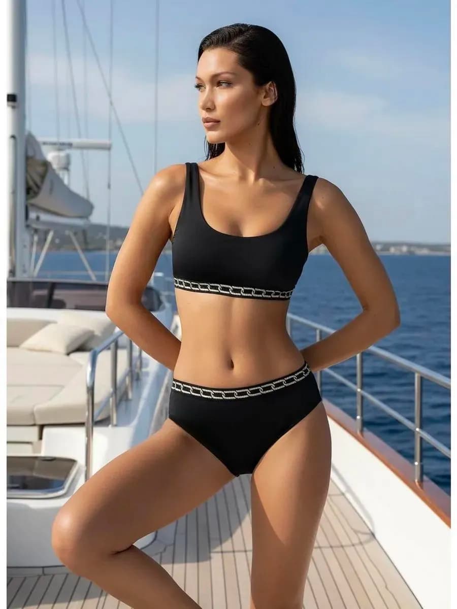 Купальник раздельный с высокой посадкой