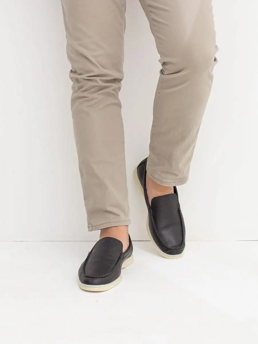 Мокасины летние кожаные дышащие