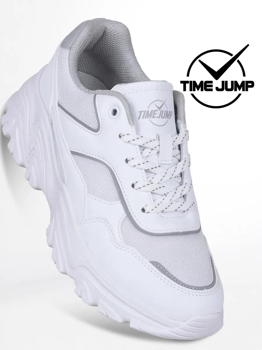 Кроссовки женские на высокой подошве белые дышащие