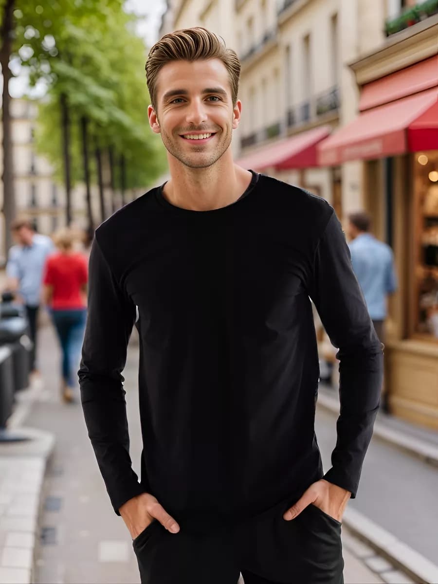 Футболка с длинным рукавом хлопок