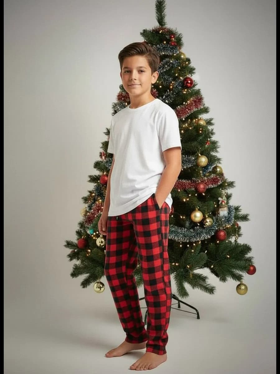 Брюки пижамные домашние детские в клетку