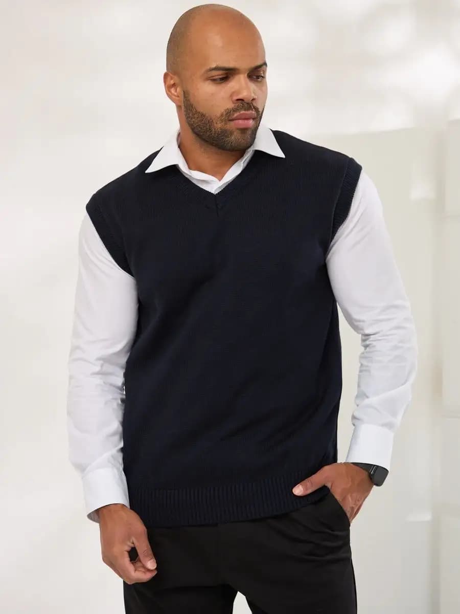 Жилет вязаный шерсть больших размеров