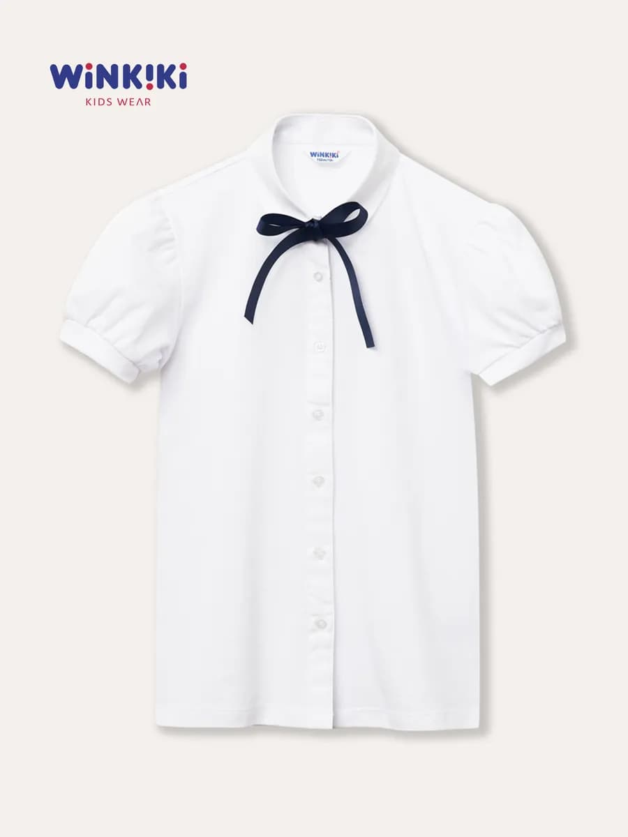 Блузка школьная нарядная с коротким рукавом