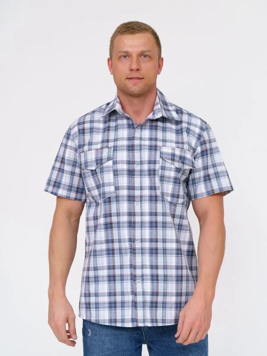Рубашка в клетку с коротким рукавом