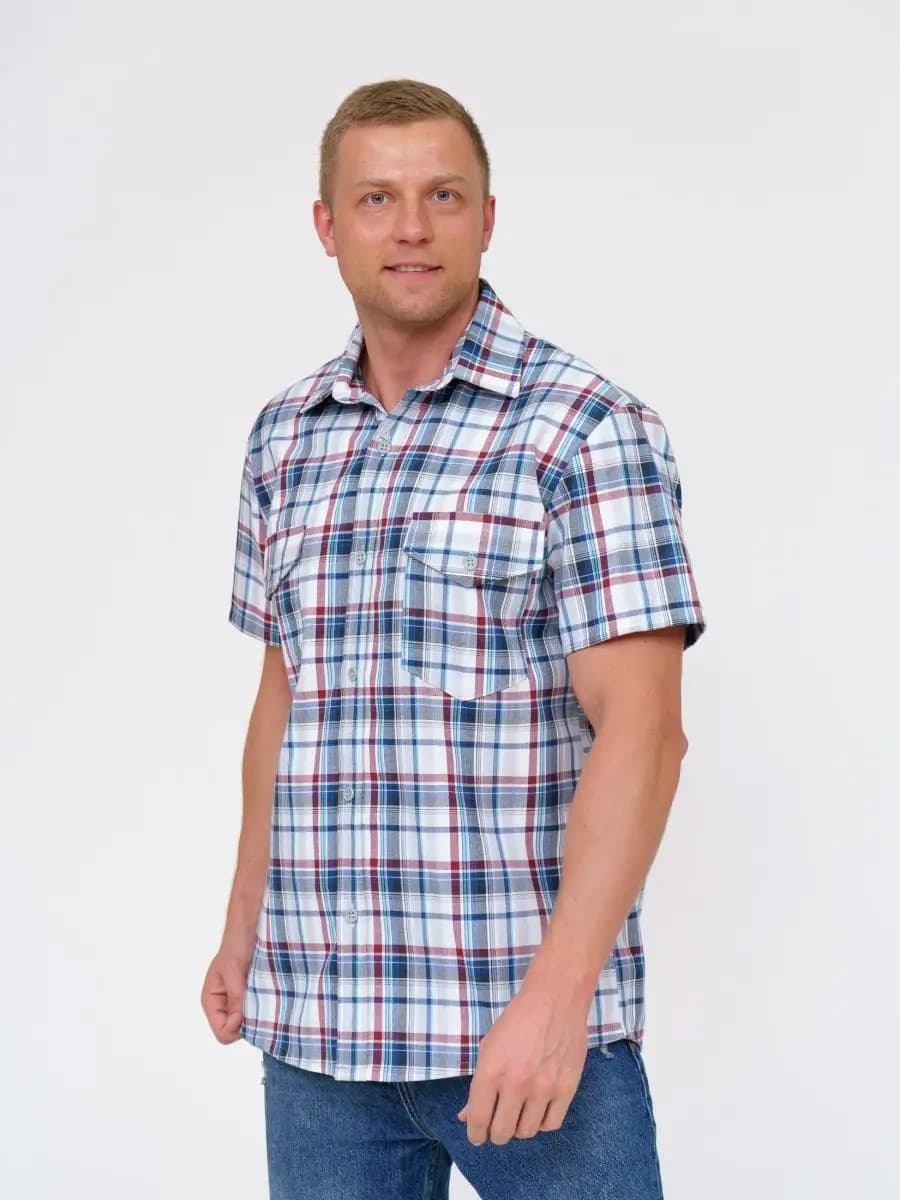 Рубашка в клетку с коротким рукавом