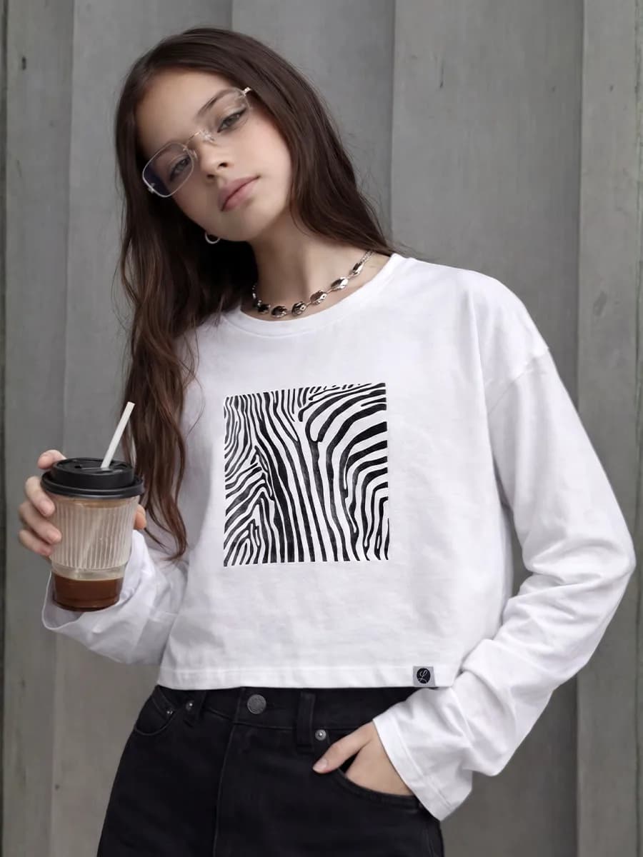 Лонгслив детский с принтом в школу