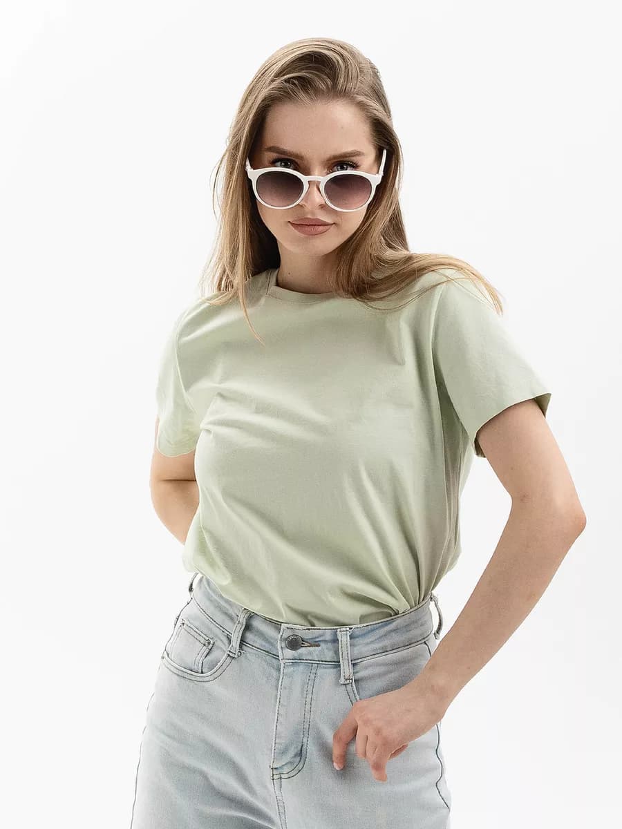 футболка женская однотонная хлопок