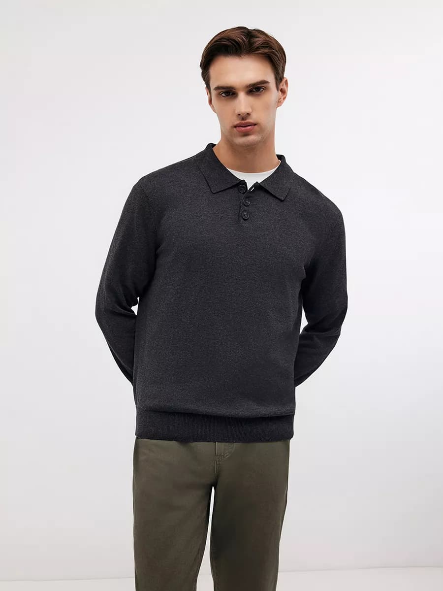 Базовый джемпер с воротником-поло
