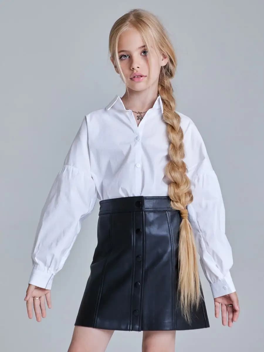 Рубашка для девочки школьная белая