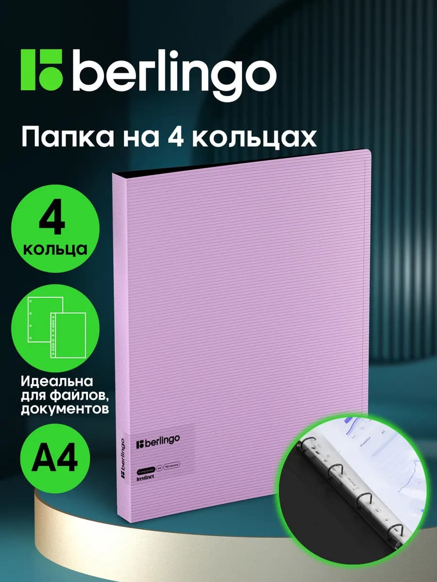 Папка на кольцах для документов и файлов, А4