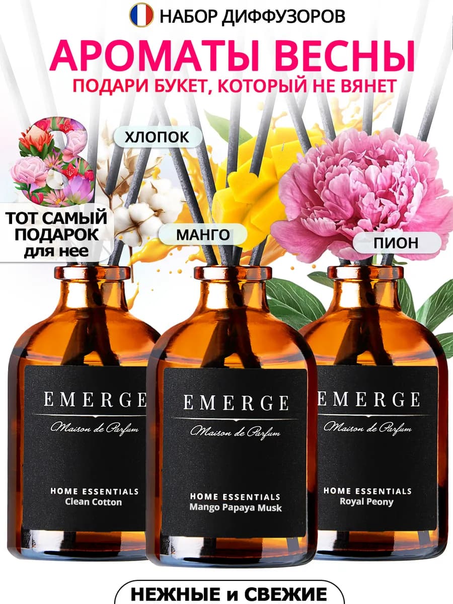 Набор подарочный 8 марта диффузор для дома с палочками