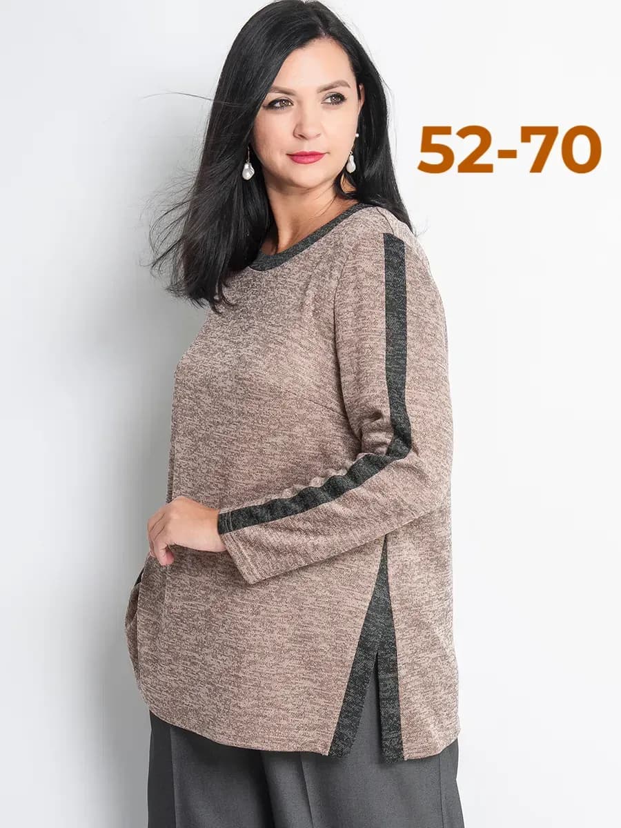 Трикотажная кофта оверсайз с длинным рукавом на зиму