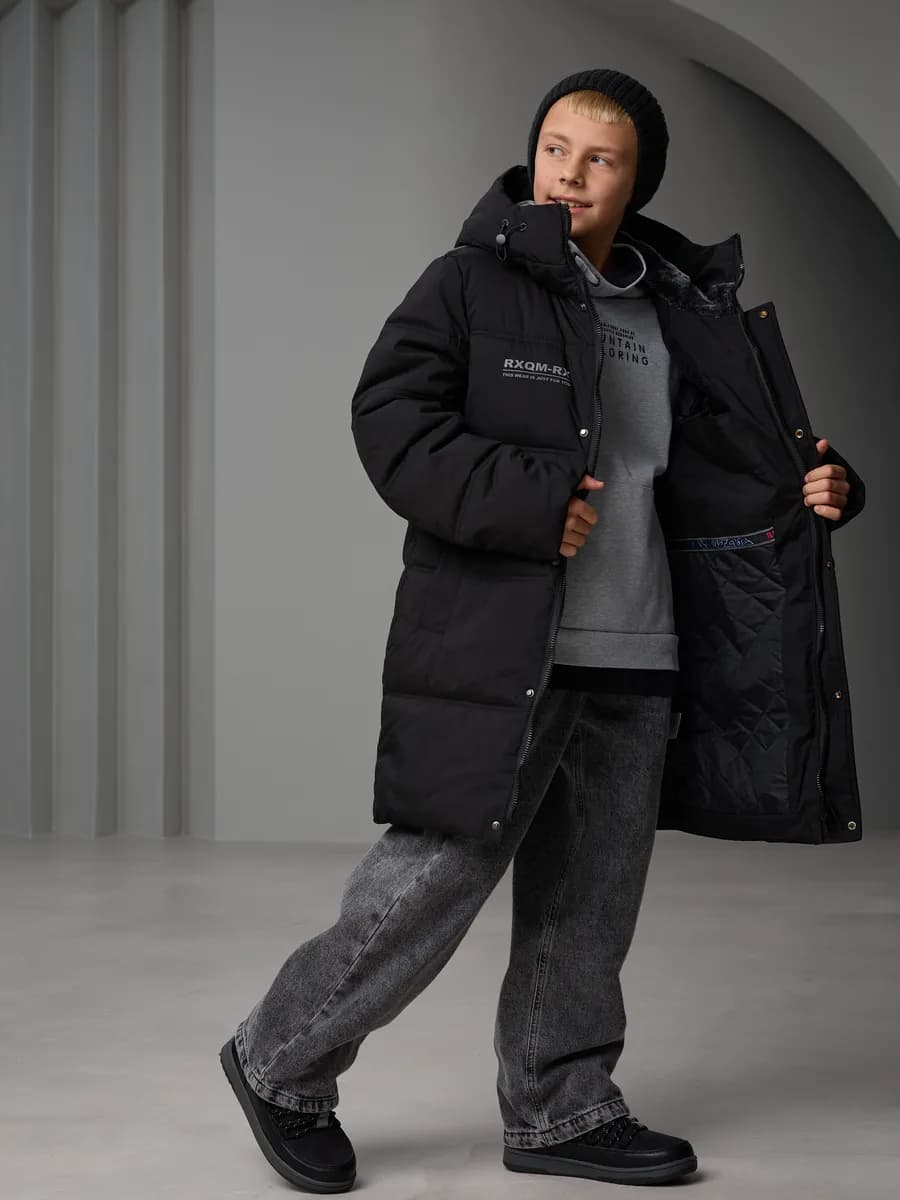 Зимняя куртка удлиненная пуховик для подростка