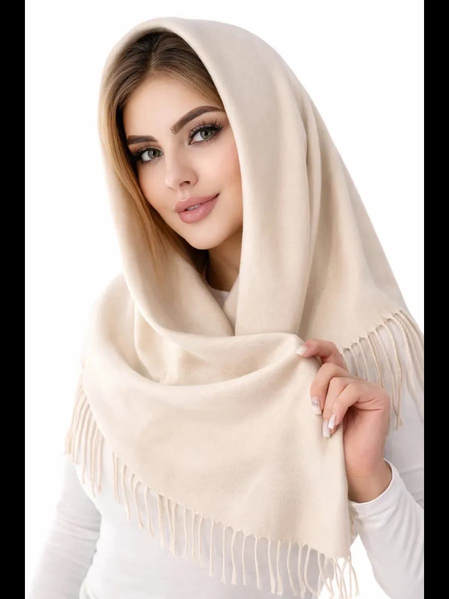 платок на голову однотонный 100 на 100