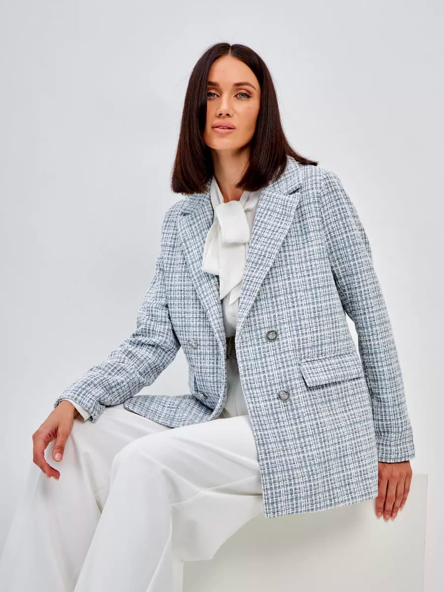 Пиджак твидовый классический удлиненный