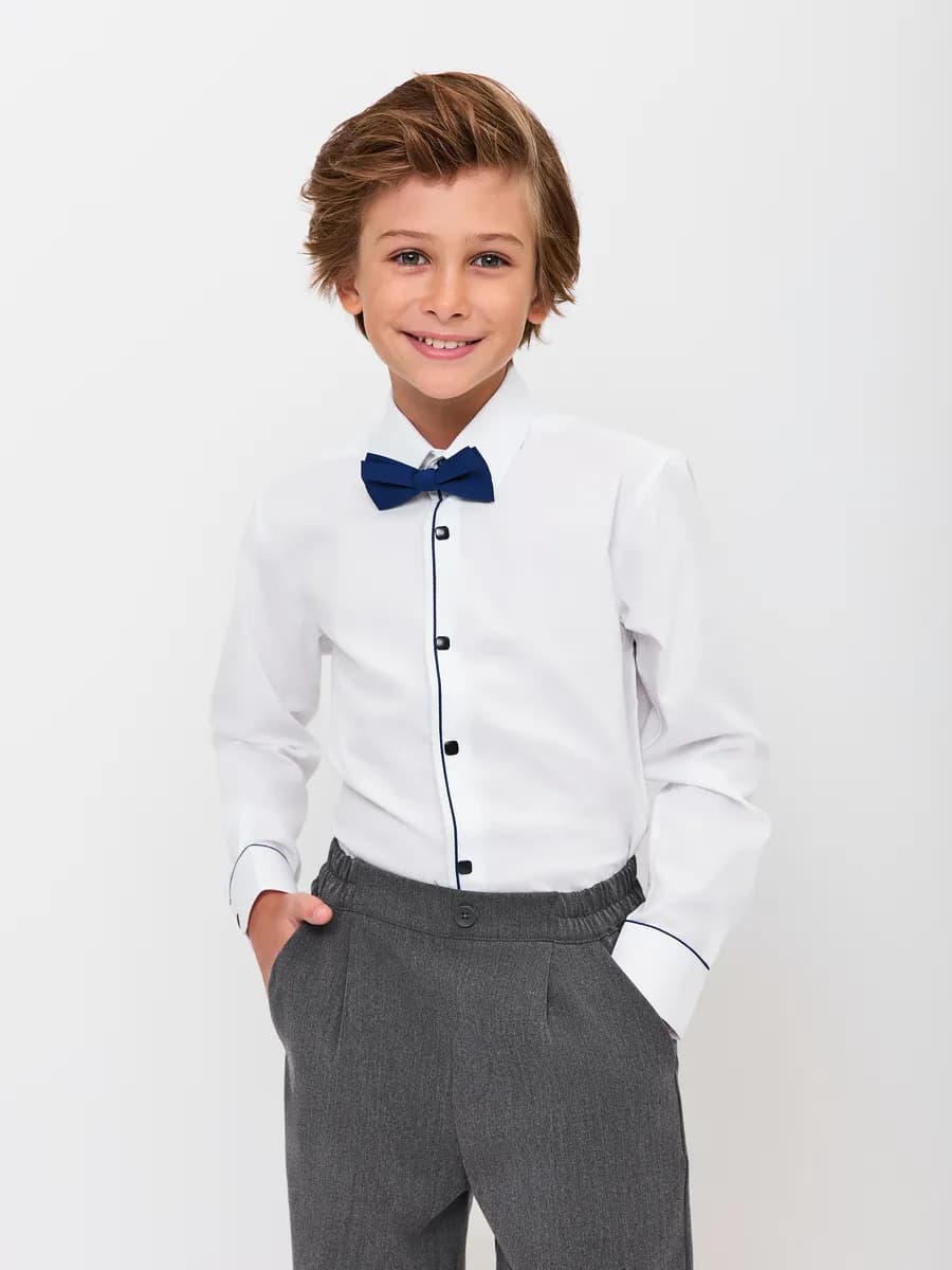 Рубашка на кнопках для мальчика школьная