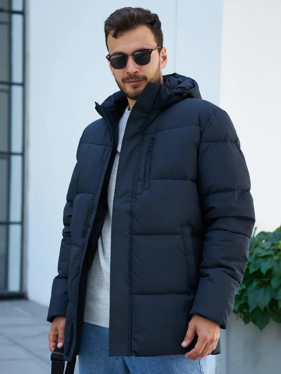 Куртка теплая стеганая с капюшоном