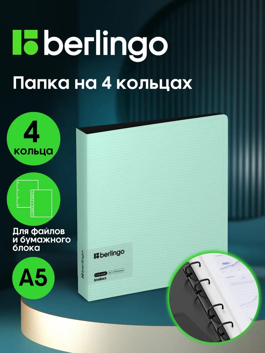 Папка на кольцах для документов и файлов, А5