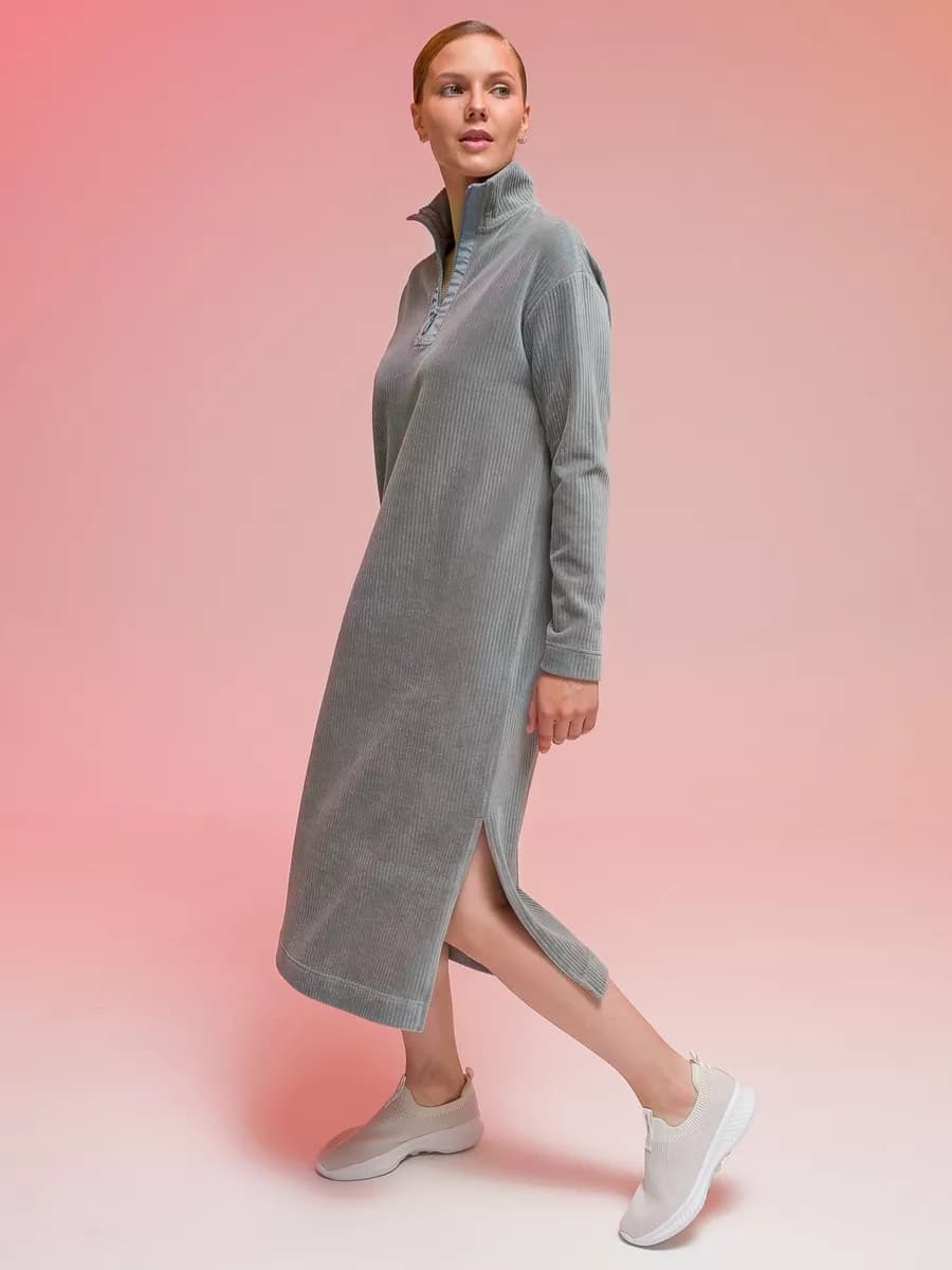 Платье вельветовое женское миди