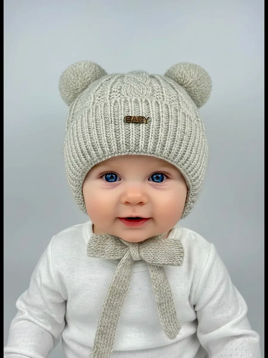 зимняя шапка для новорожденных