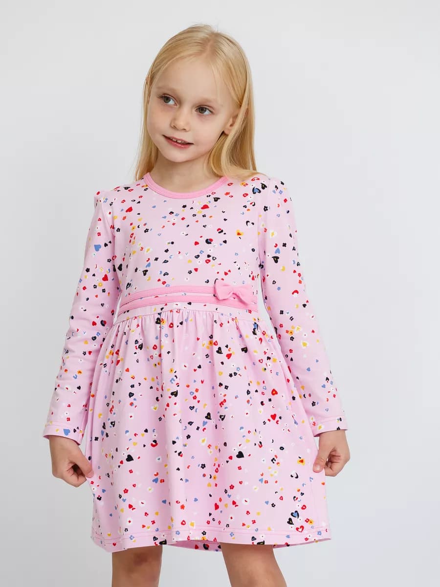 Платье с длинным рукавом в садик